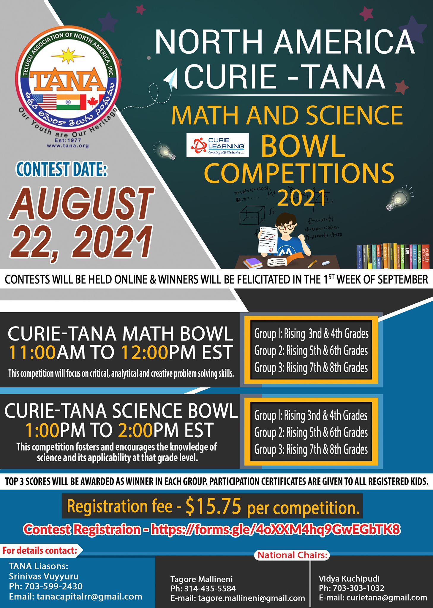 Curie-TANA Math & Science competitions